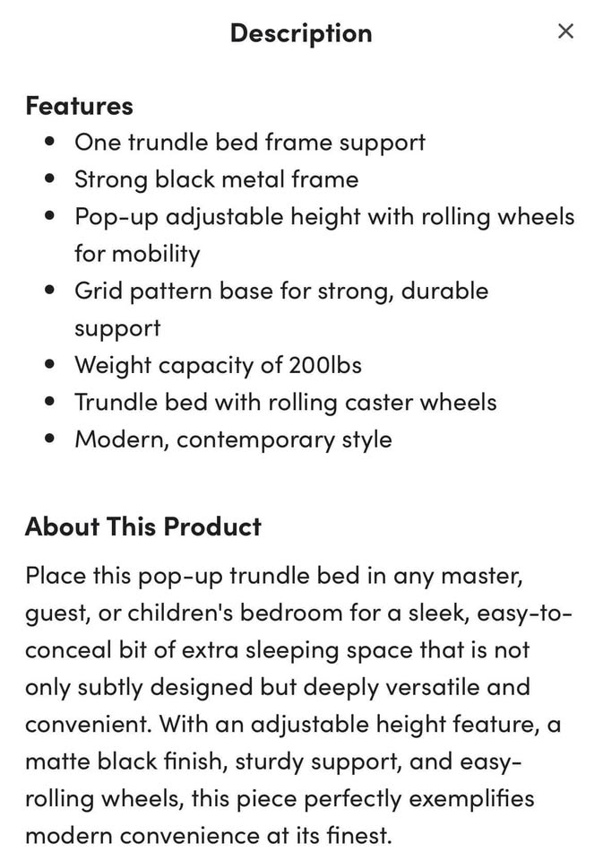Twin Foldable Bed with Wheels