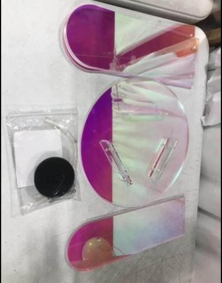 Acrylic End Table, Clear Rainbow Acrylic Coffee Table