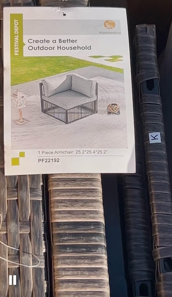 Patio Wicker Set Corner Seat and Table