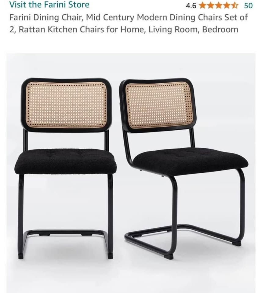 Rattan Mid Century Chairs (Set of 2)
