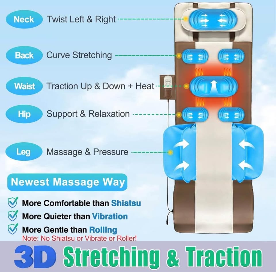 Full Body Massage Mat with Airbags Stretching & Heating