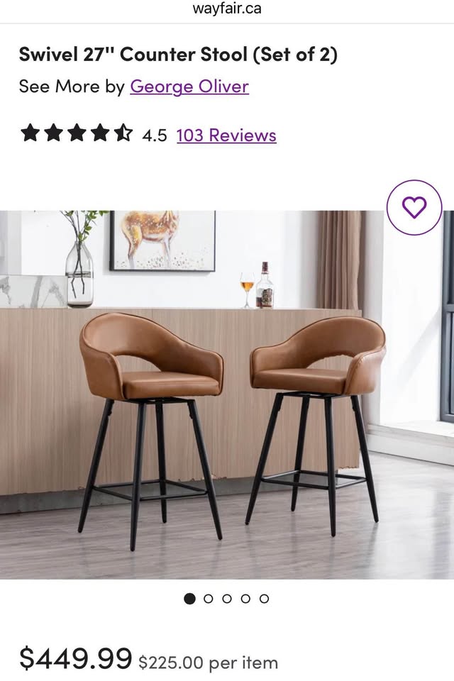 George Oliver Swivel 27'' Counter Stools
