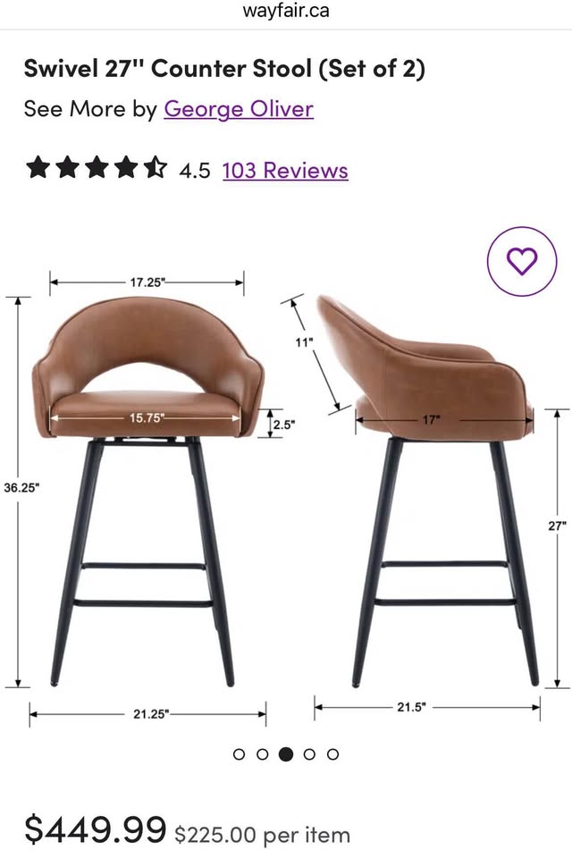 George Oliver Swivel 27'' Counter Stools