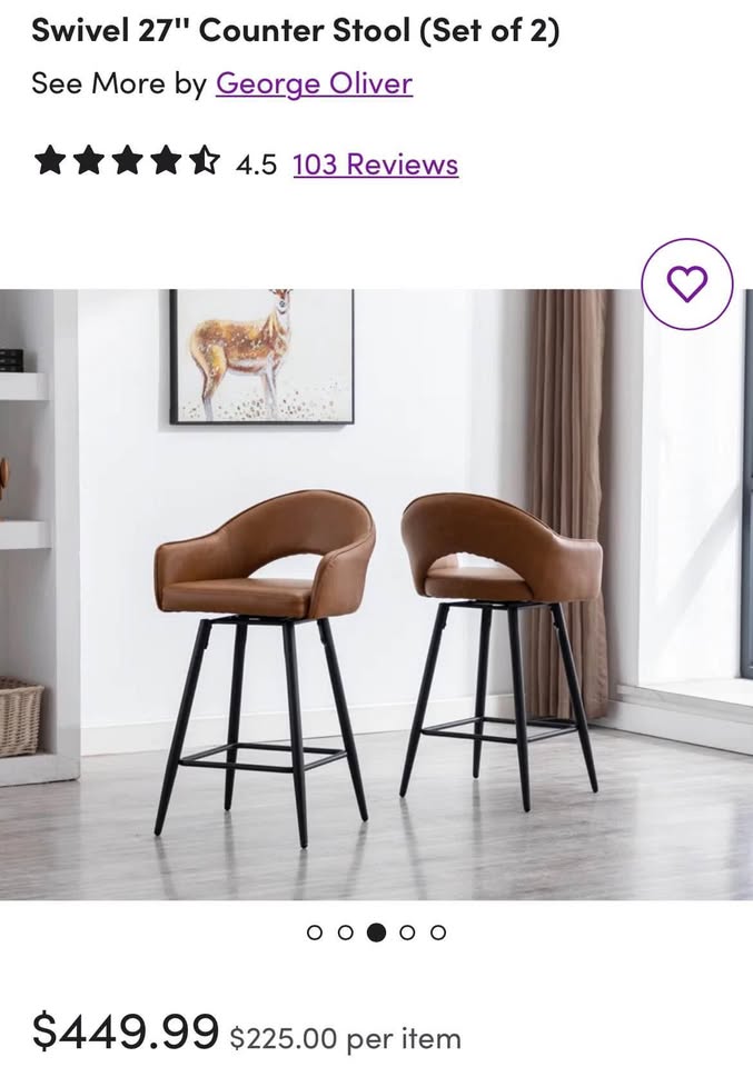 George Oliver Swivel 27'' Counter Stools