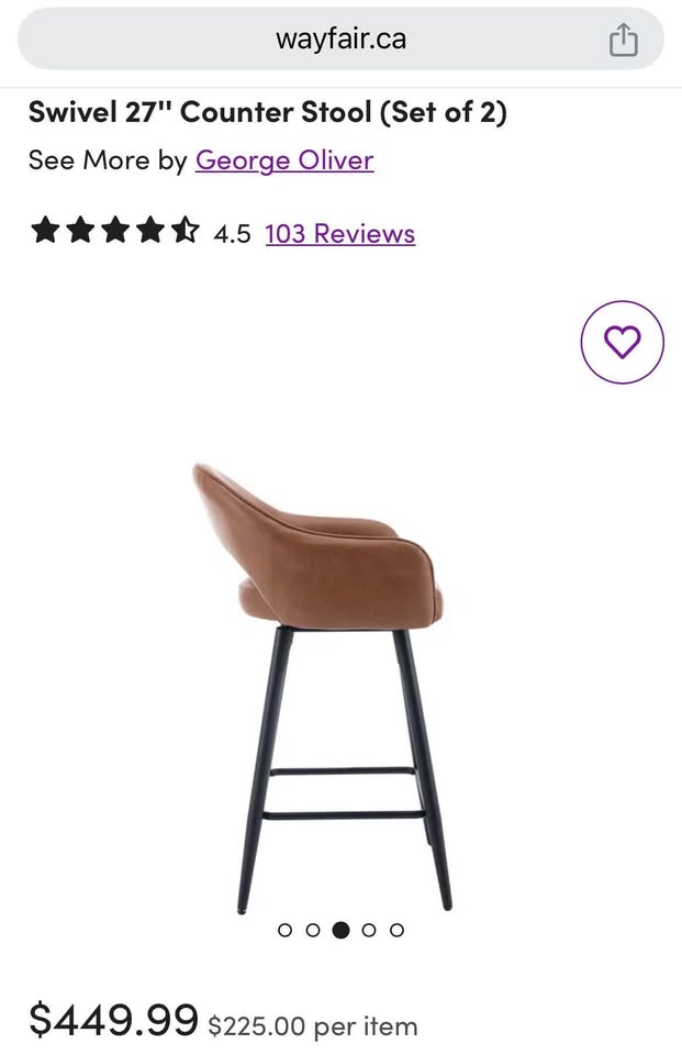 George Oliver Swivel 27'' Counter Stools
