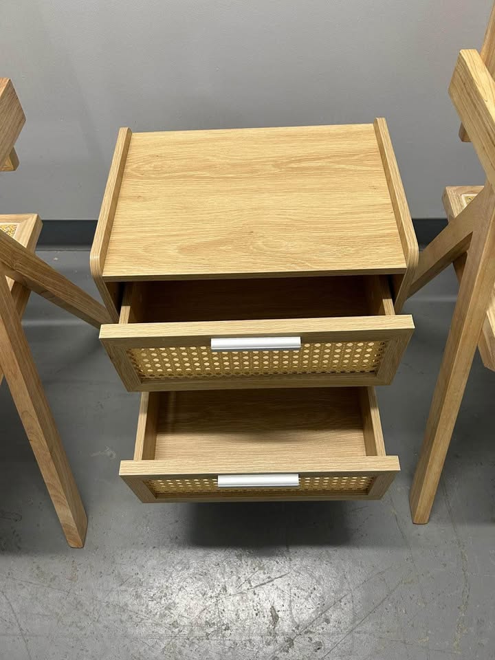 Set of Rattan Bamboo Chairs & Table