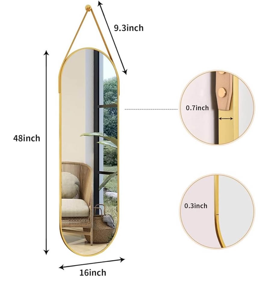 Gold Arched Full Length Mirror