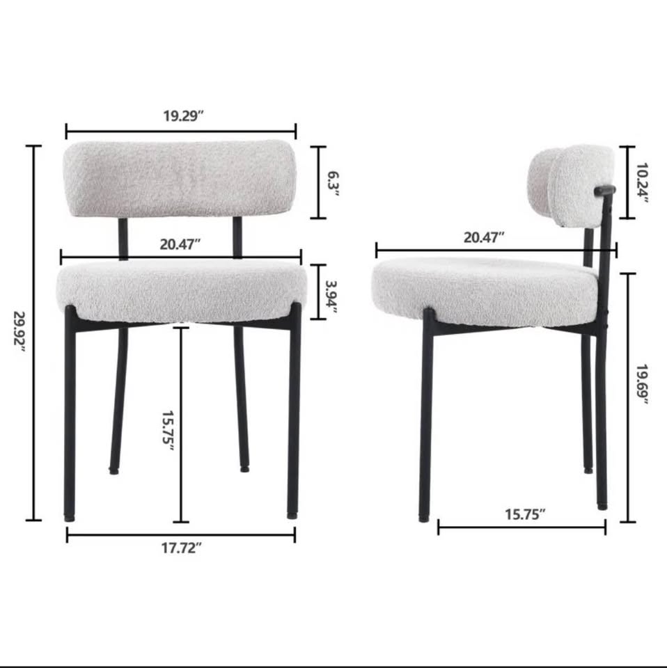 Boucle 4 Dark Gey Dining Chairs