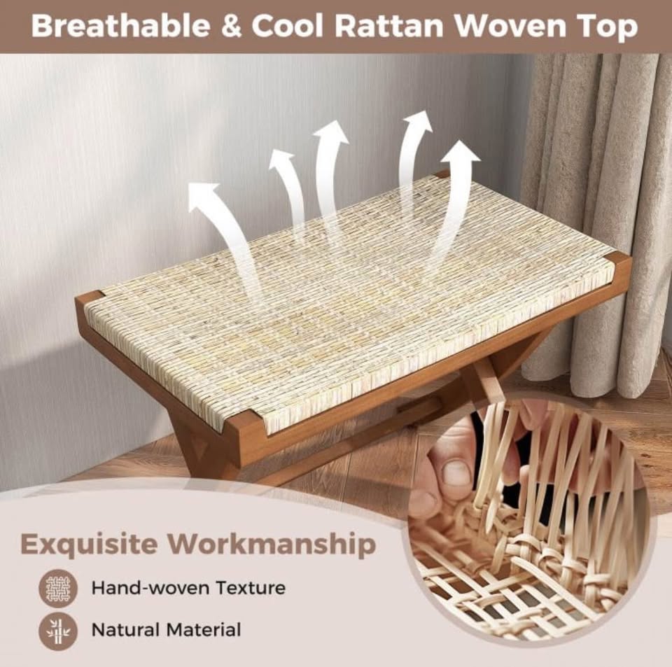 Rattan Foldable Ottoman
