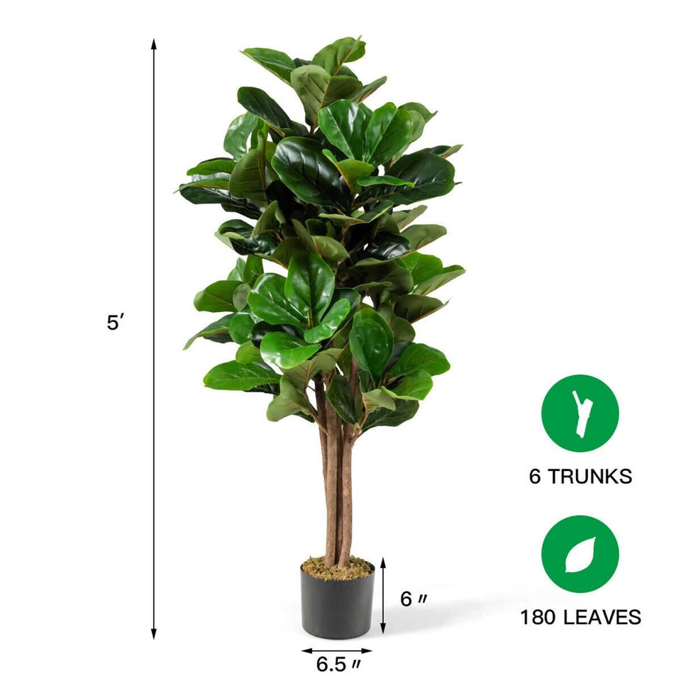 5ft artificial fiddle leaf fig tree