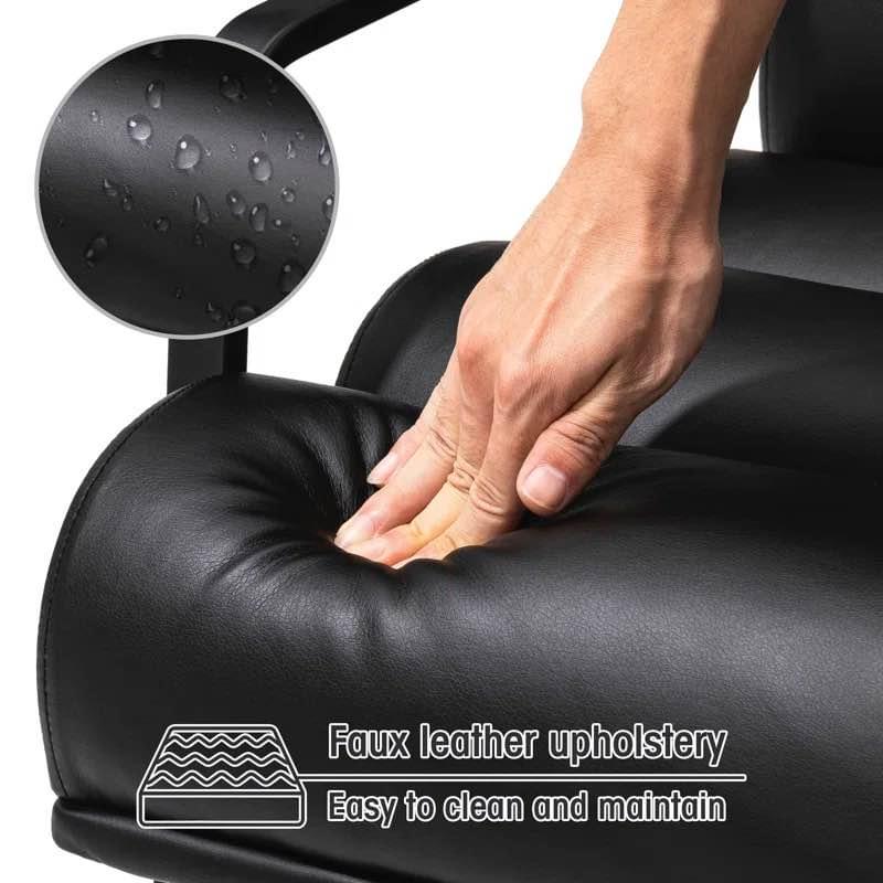Faux leather armchair black