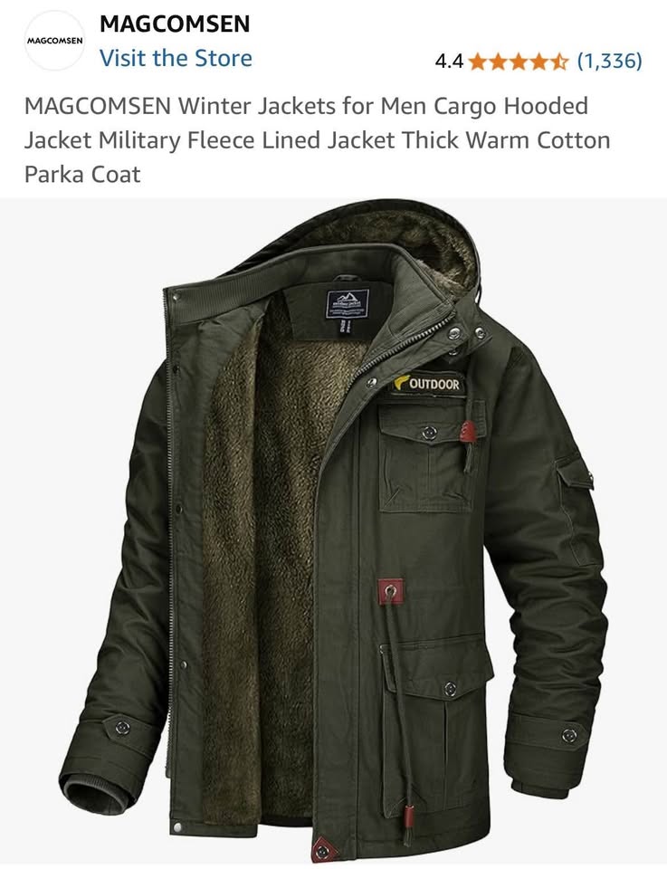 Winter Jackets for Men Cargo Hooded