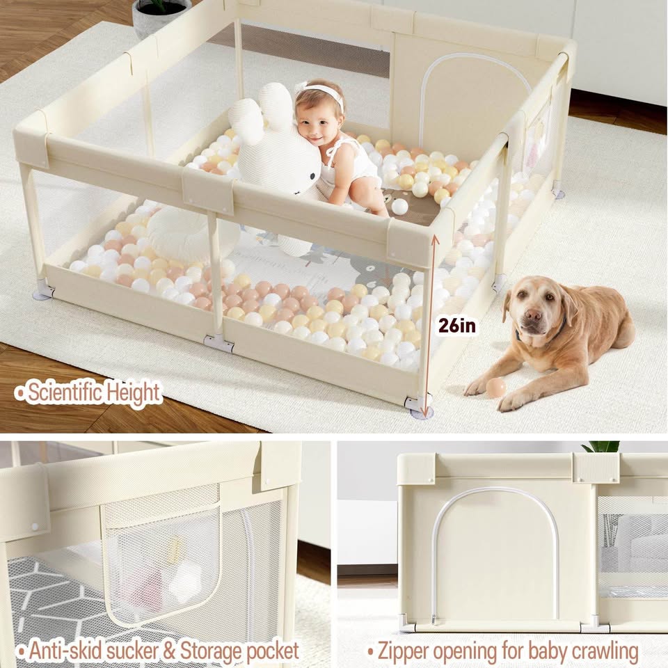 Playpen with Playmat 47X47 Inches