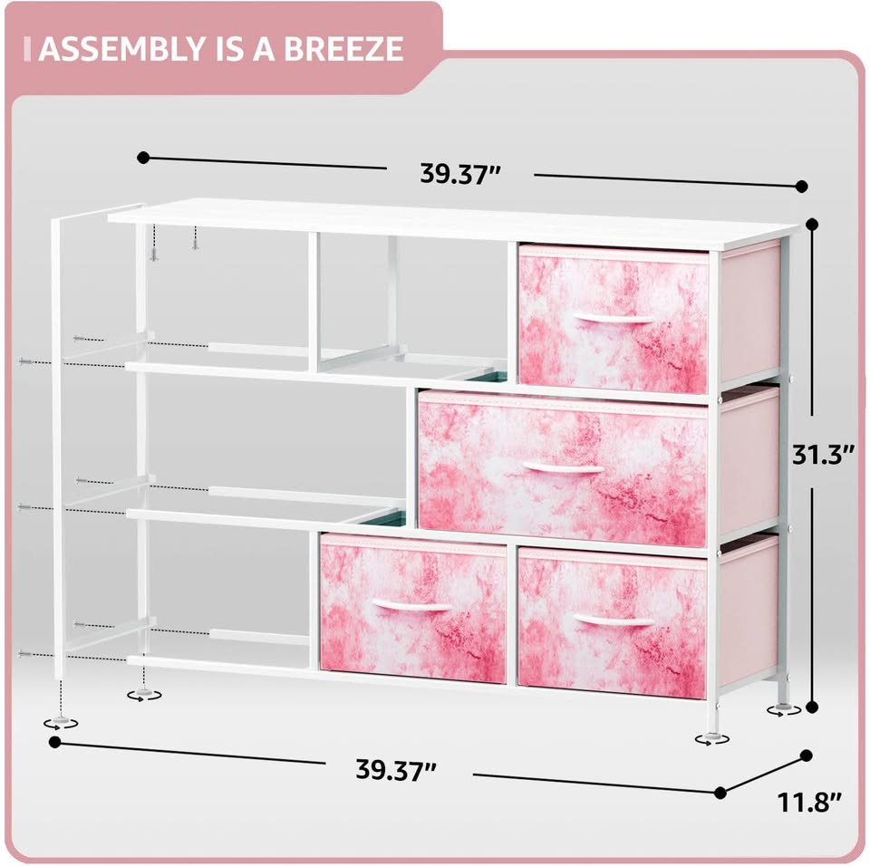 Brand new 8 drawers fabric dresser