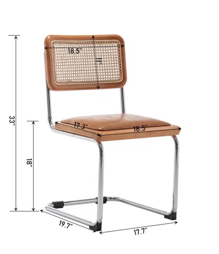 Leather rattan chairs (set of 2)