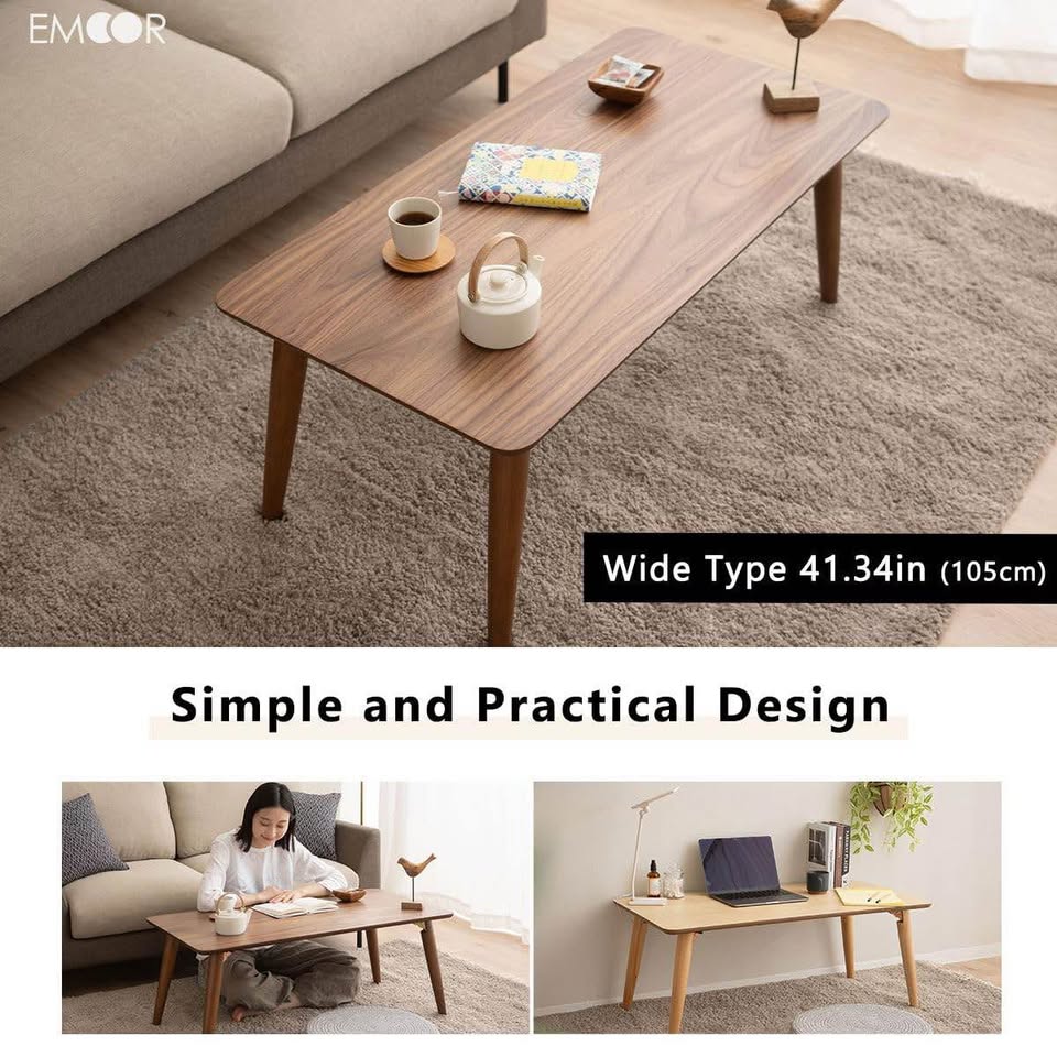 MOOR Wood Folding Coffee Table Rectangle Large (52x105cm)