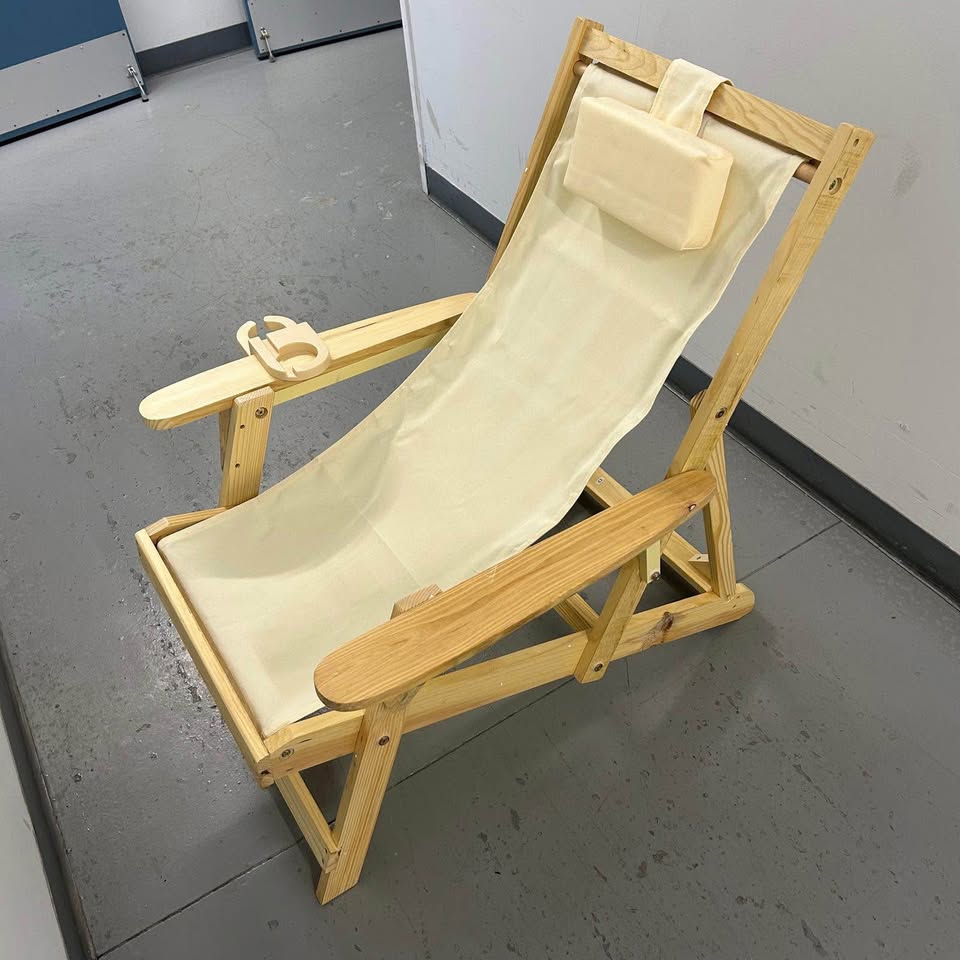 W Home Romantic-Sling Lounge Chair, Natural/Beige Patio