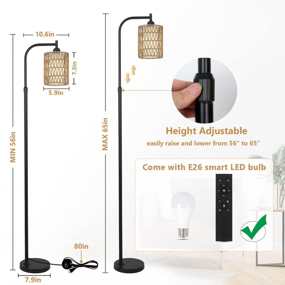 Brand New Rattan Floor Lamp