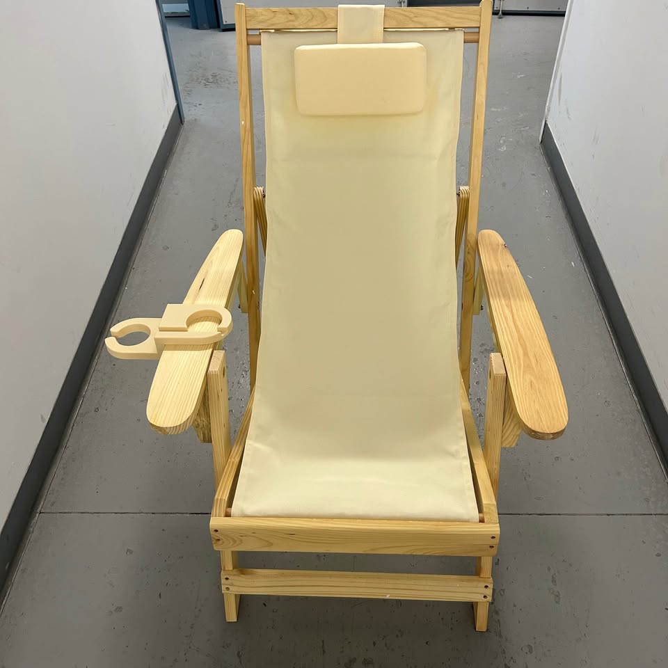 Brand new solid wood sling chair (3 available)