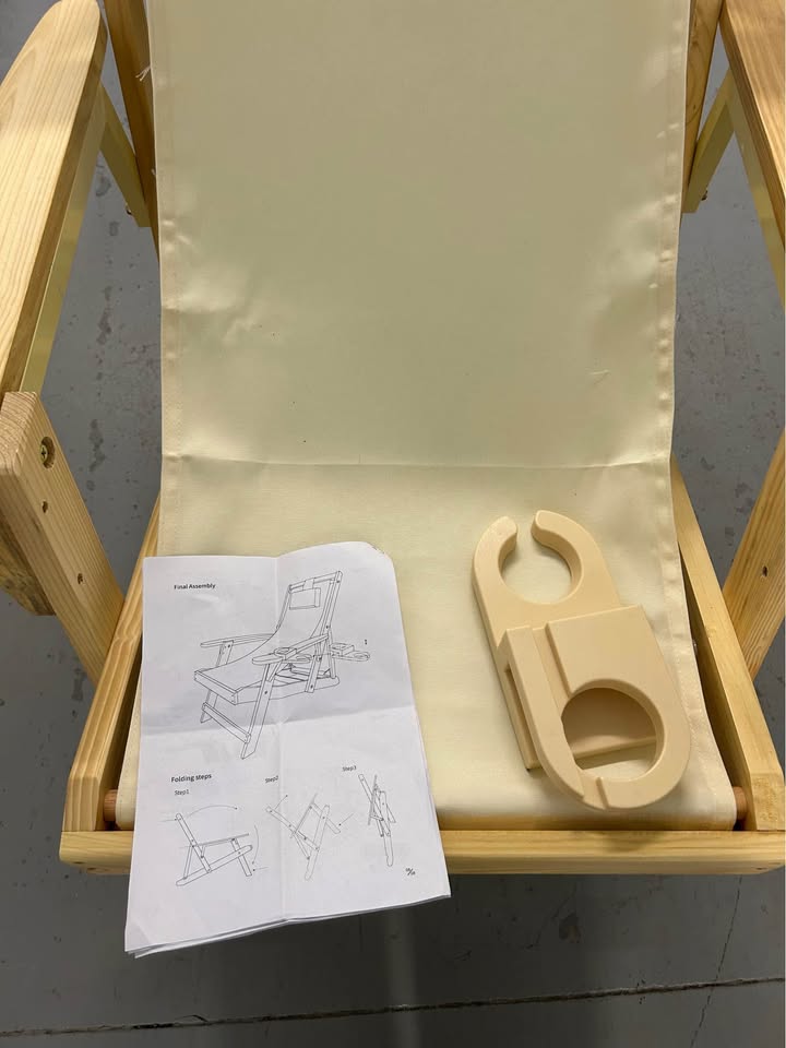 Brand new solid wood sling chair (3 available)