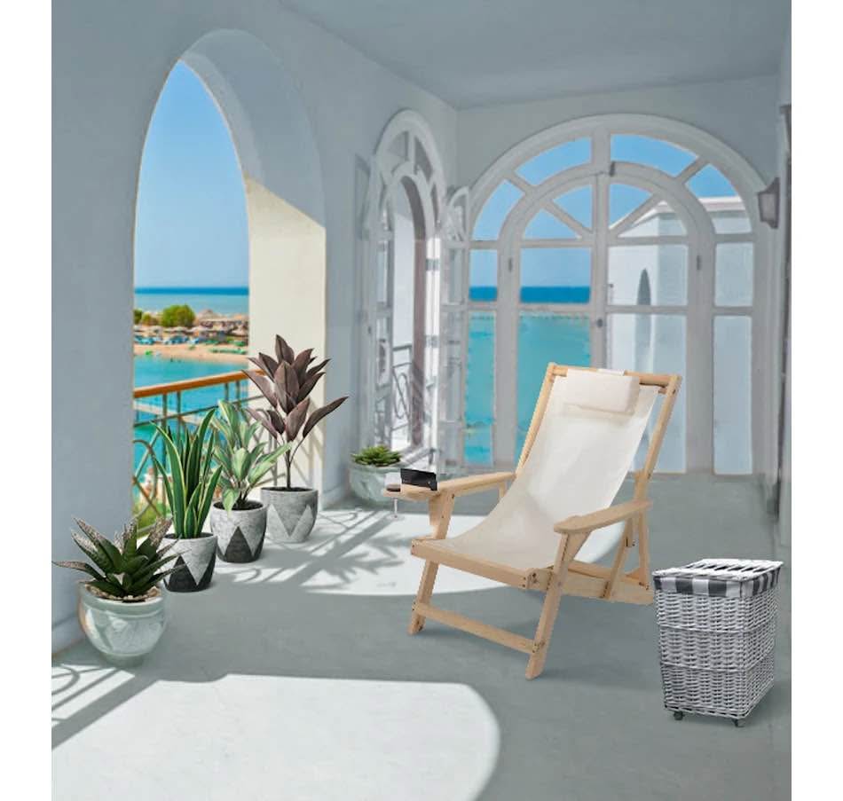 Brand new solid wood sling chair (3 available)