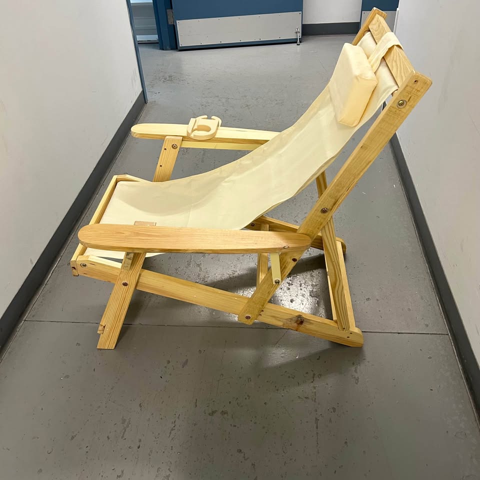 Brand new solid wood sling chair (3 available)