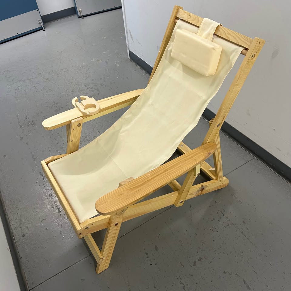 Brand new solid wood sling chair (3 available)