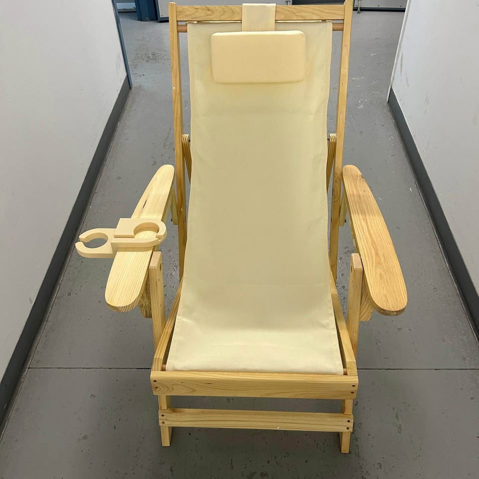 W Home Romantic-Sling Lounge Chair, Natural/Beige Patio