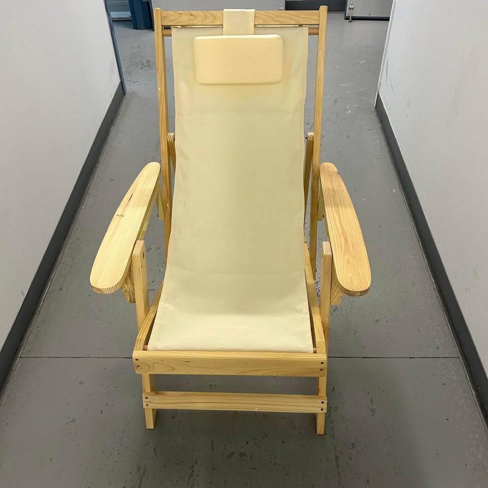 W Home Romantic-Sling Lounge Chair, Natural/Beige Patio