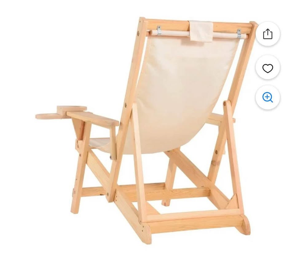 W Home Romantic-Sling Lounge Chair, Natural/Beige Patio
