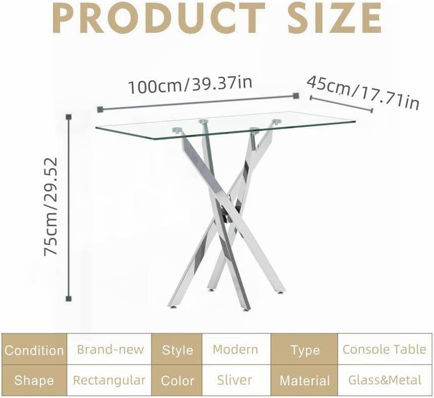 Brand new glass console table