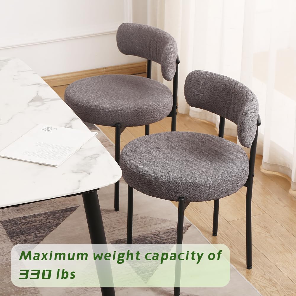 Set of 4 Mid-Century Modern Dining Chairs with Thickened Cushion and Curved Backrest