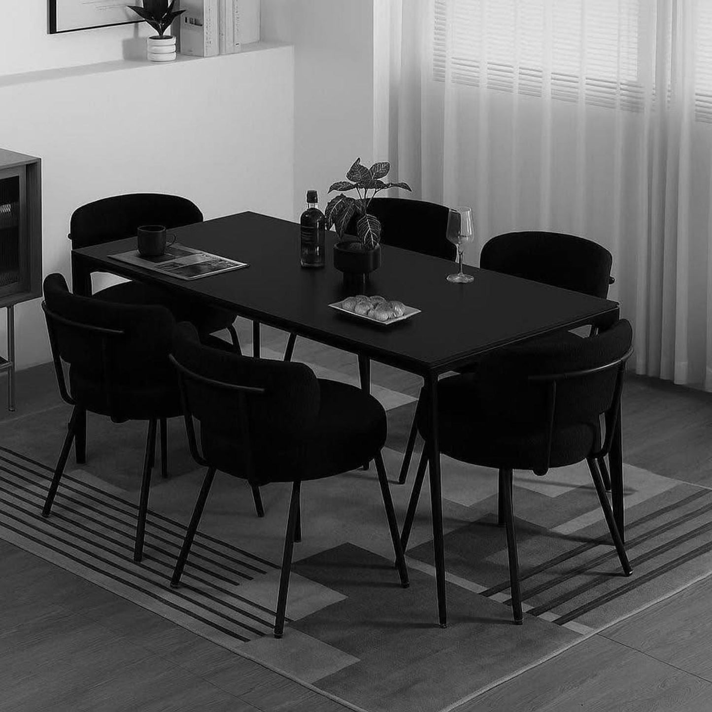 Brand new boucle dining chairs black