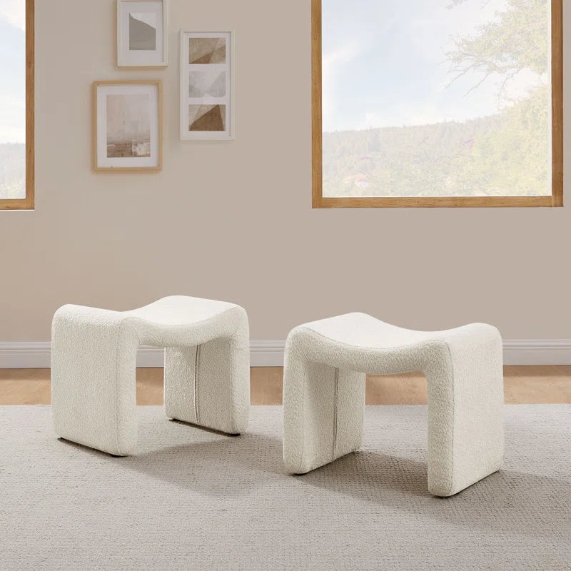 Hafizur 21.65'' Upholstered Ottoman Simple Chair (Set of 2)
