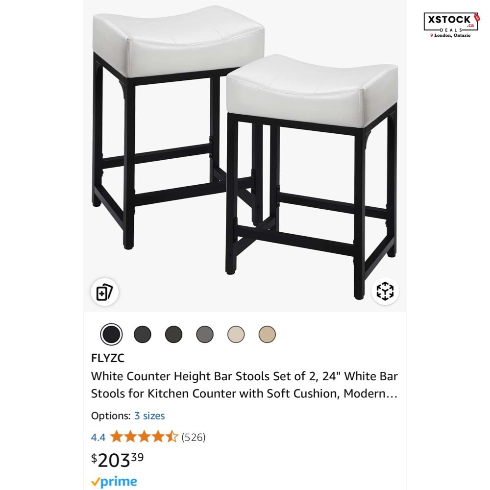 Counter Height Bar Stools Set of 2, 24 inches