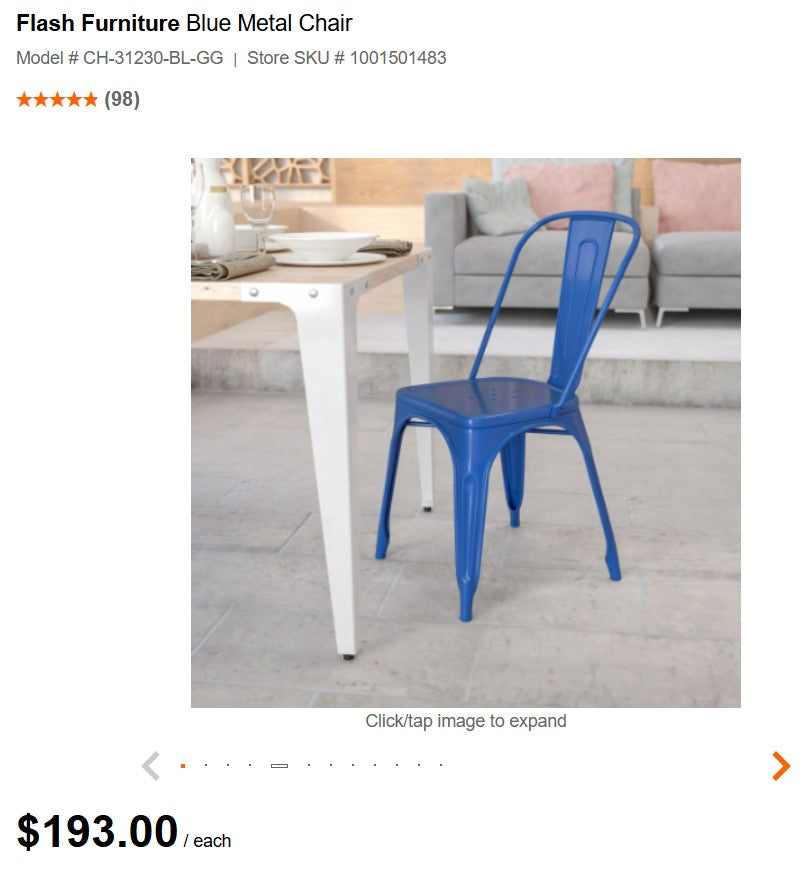 Flash Furniture Blue Metal Chairs