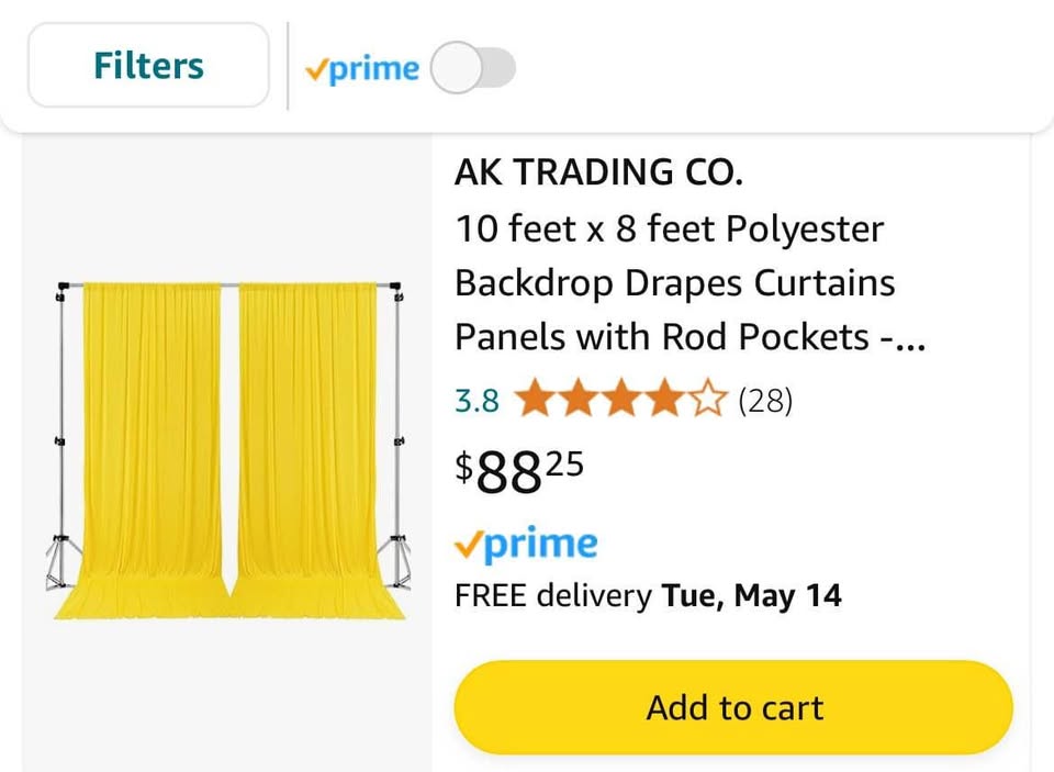 10 feet x 8 feet Lemon Yellow Polyester Backdrop Drapes Curtains Panels with Rod Pocket