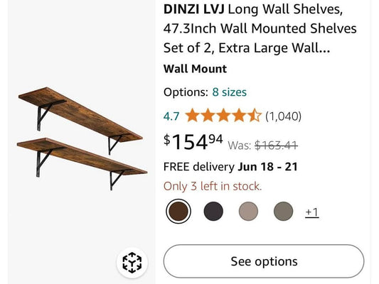 Shelves 47.3x7.9 Inches