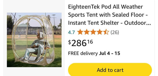 EighteenTek Pod All Weather Sports Tent
