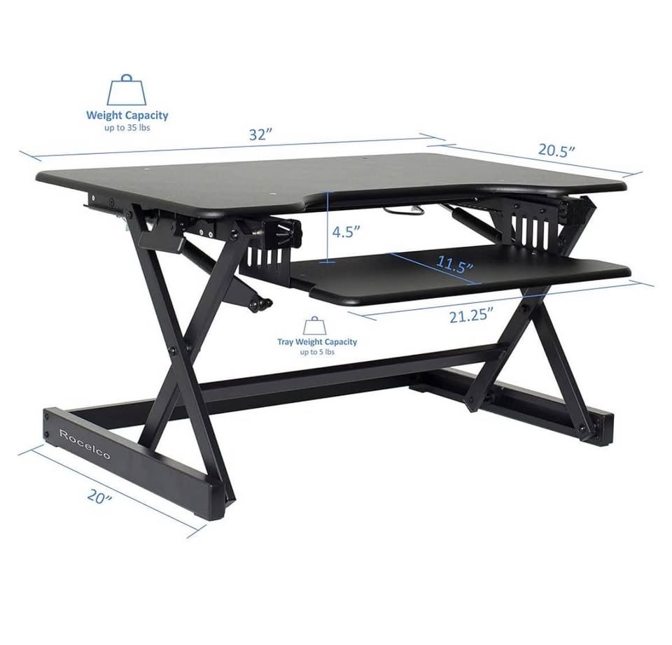 Rocelco 32” Height Adjustable Standing Desk