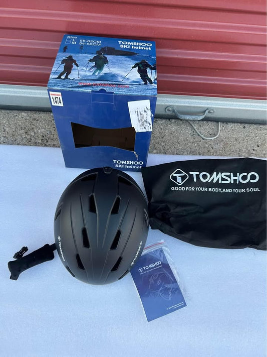 TOMSHOO SKI HELMET LARGE BLACK BRAND NEW IN BOX