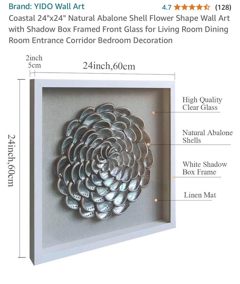 Natural Abalone Shell Flower Shape Wall Art