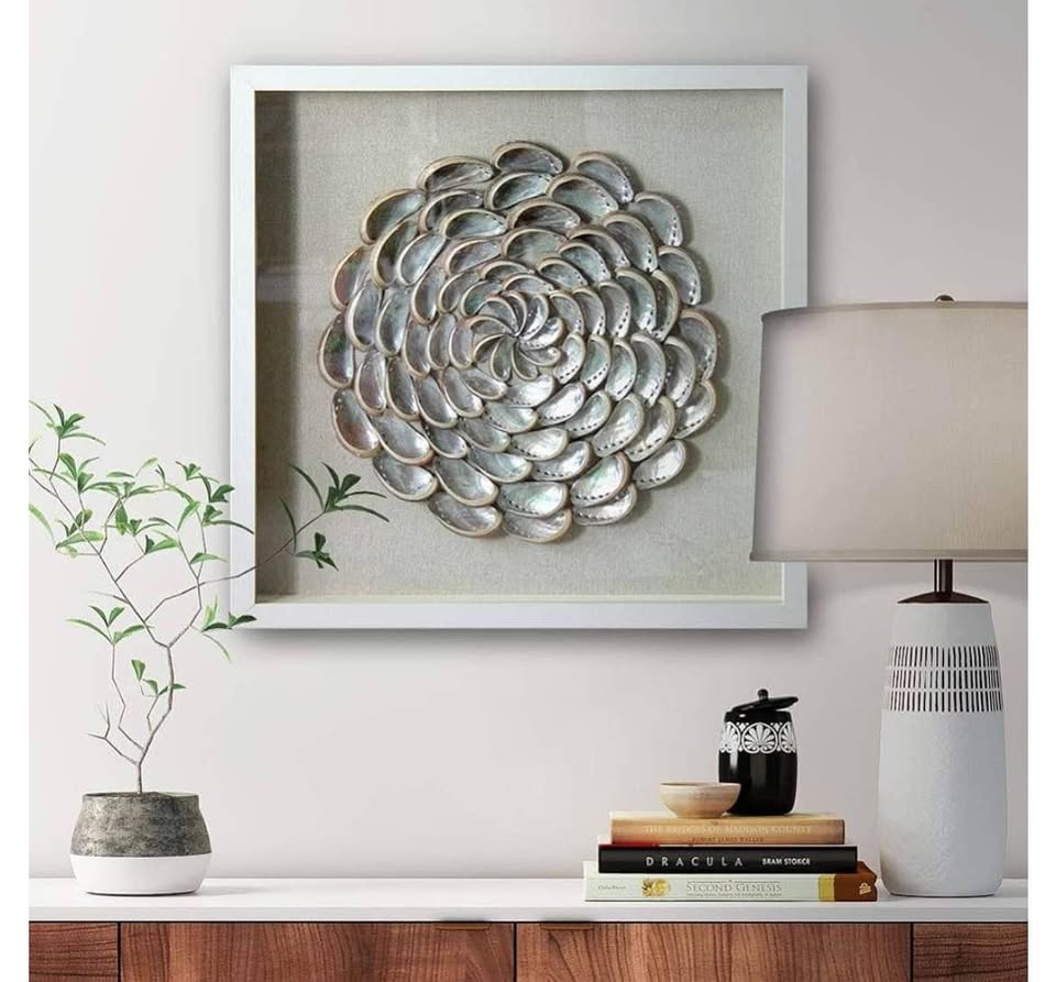Natural Abalone Shell Flower Shape Wall Art