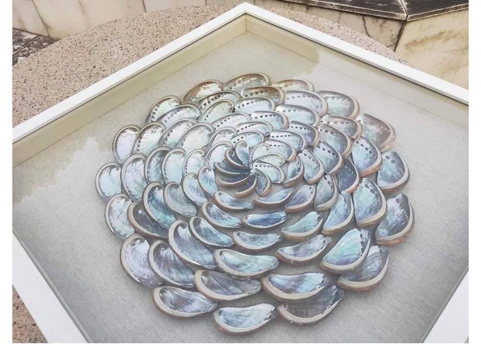 Natural Abalone Shell Flower Shape Wall Art