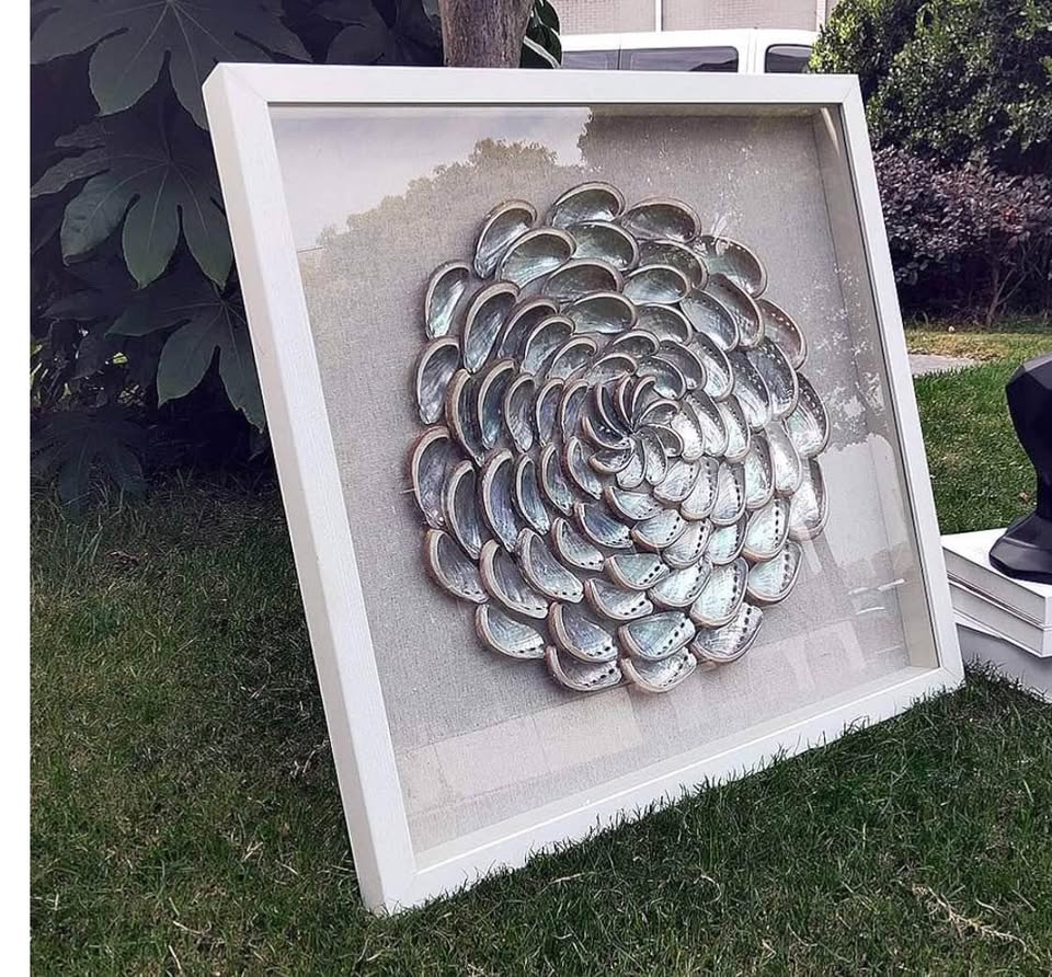 Natural Abalone Shell Flower Shape Wall Art