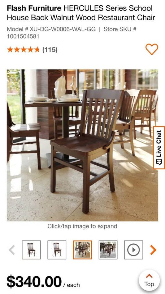 Farmhouse Solid Wood Chairs