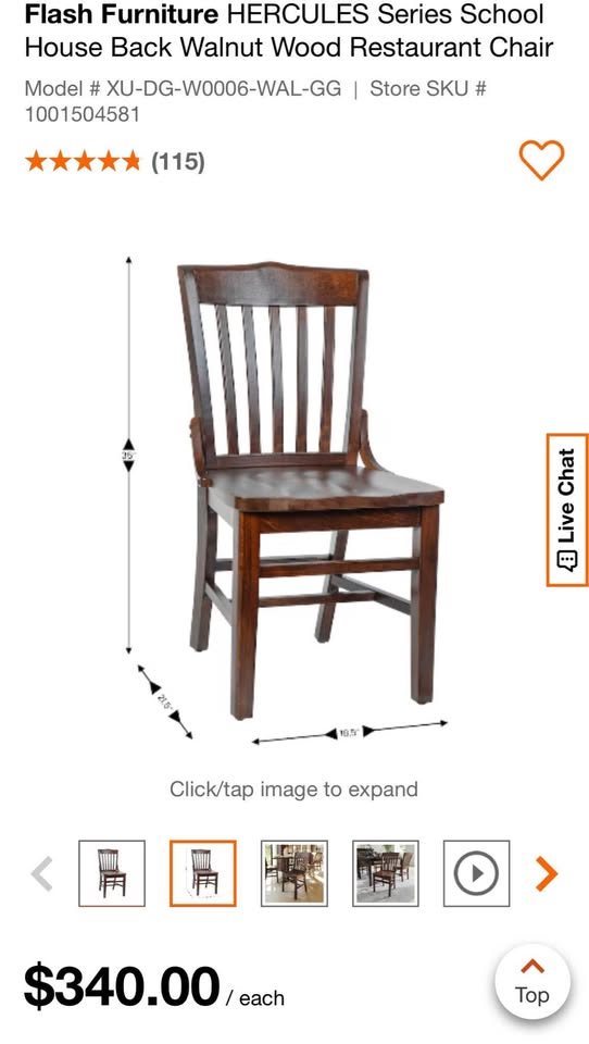 Farmhouse Solid Wood Chairs