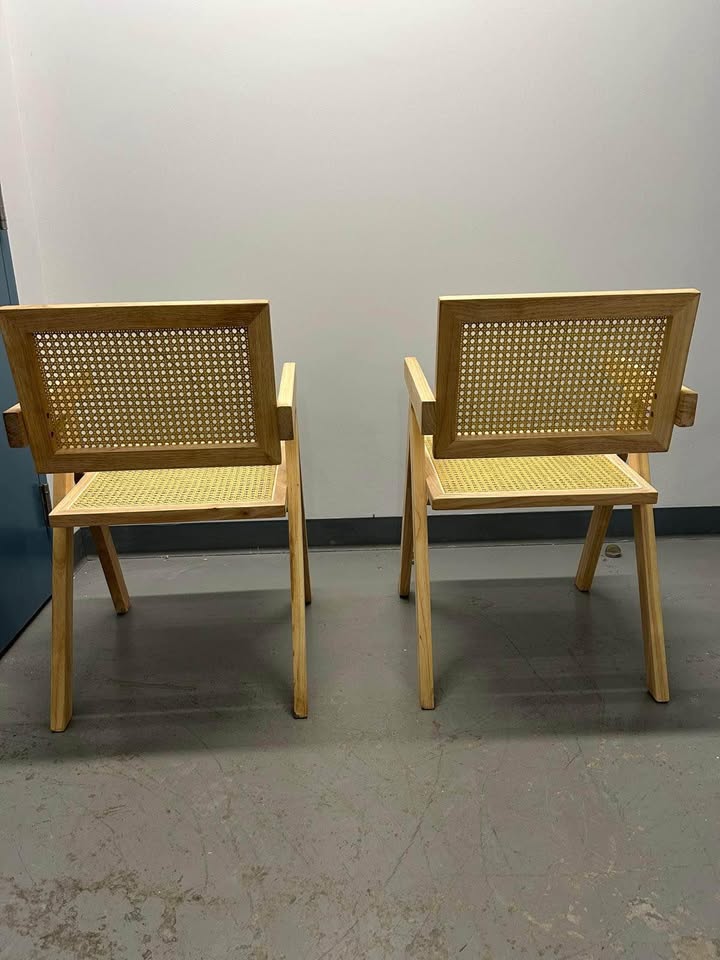 Set of Rattan Bamboo Chairs & Table