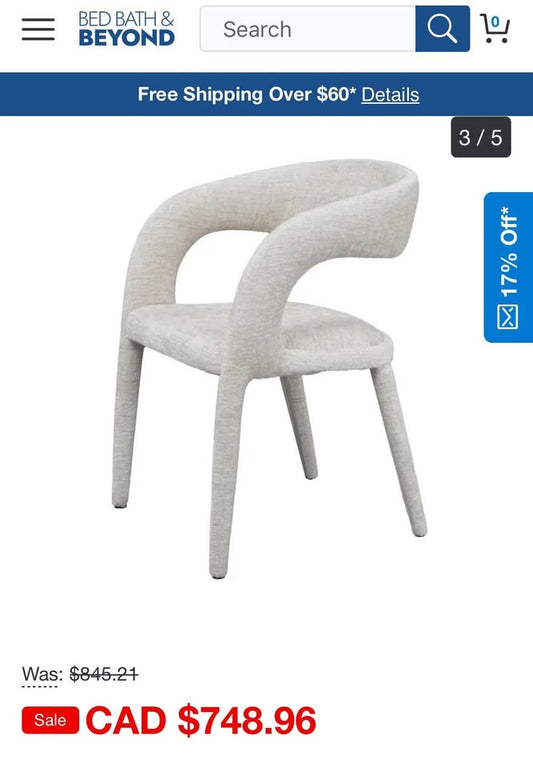 Modrest Faerron Modern Light Grey Fabric Accent Chair