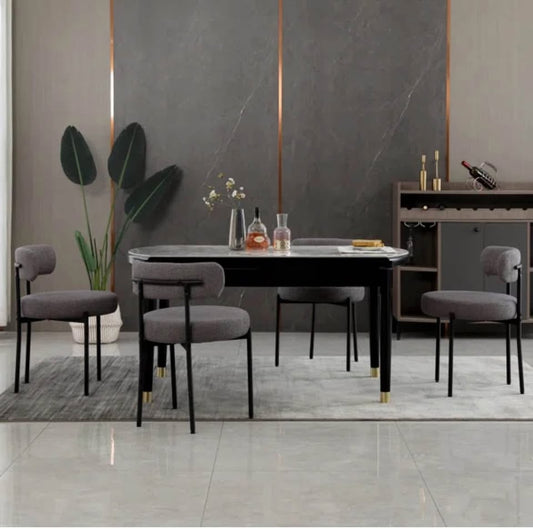 Boucle 4 Dark Gey Dining Chairs